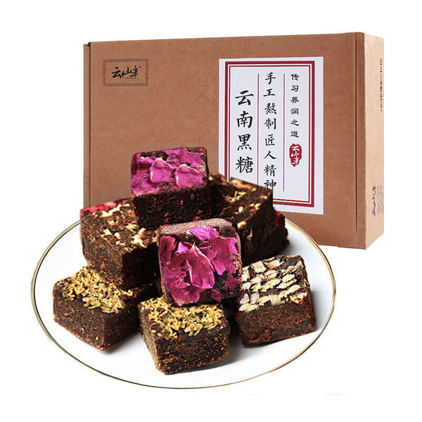 HelloYoung Yunnan Handmade Old Brown Sugar Rose Osmanthus, Red Dates, Ginger Mixed 320g