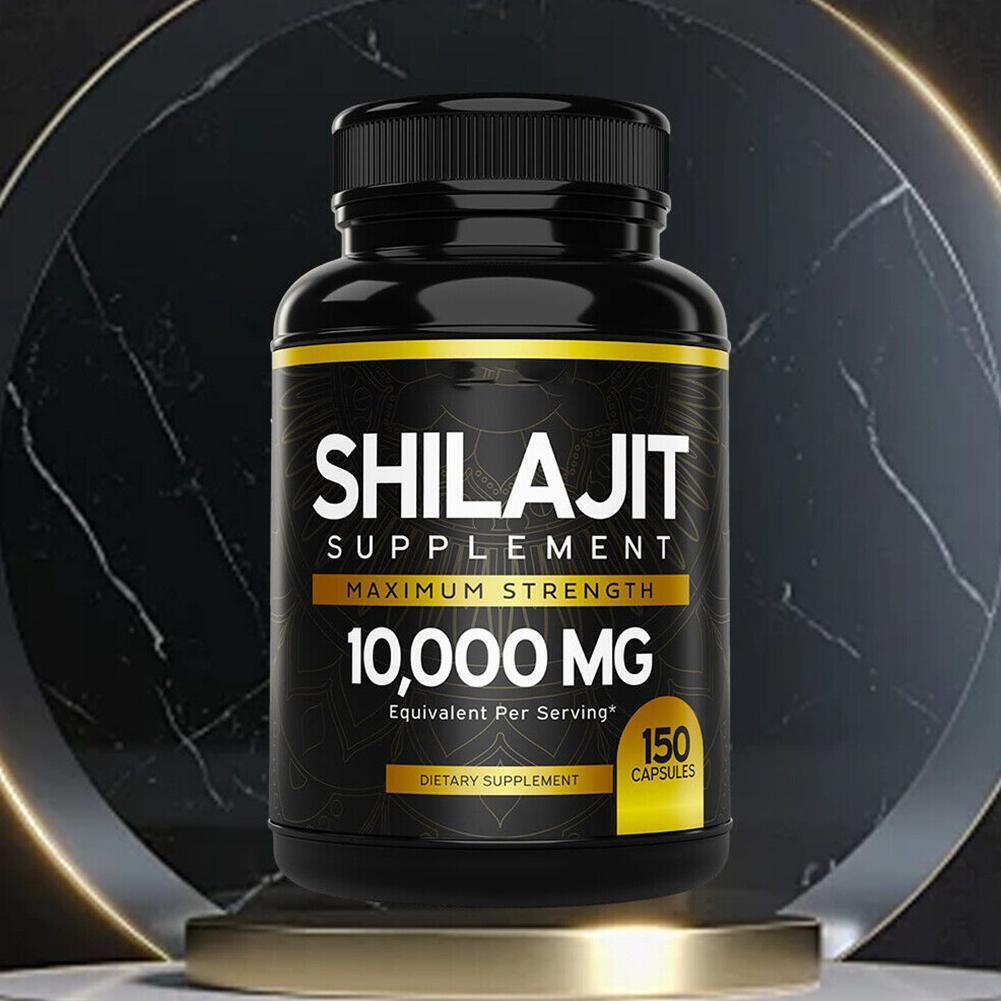 Pure Shilajit 10000mg 150 Caps Asphaltum Naturally Occurring Fulvic Acid Non-GMO