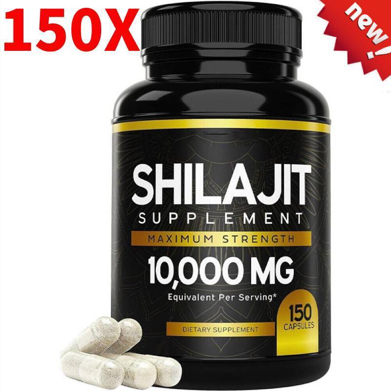 Pure Shilajit 10000mg 150 Caps Asphaltum Naturally Occurring Fulvic Acid Non-GMO
