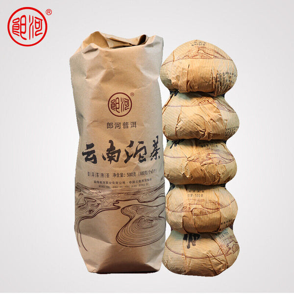 HelloYoung MengHai Langhe Yunnan Tuo Cha Pu-erh Tea Ripe 500g Chinese Pu'er Puer Tea