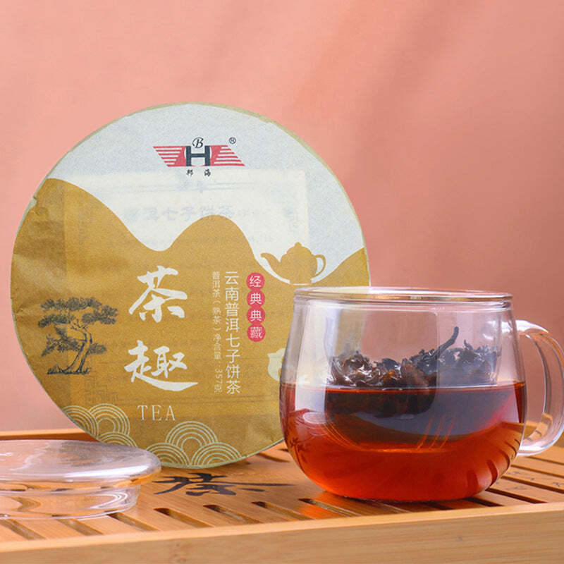357g Puerh Ripe Tea Cake Yunnan Big Leaf Pu-erh Black Tea Aged Cooked Pu'er Tea Main image