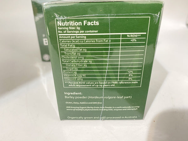 DRINK MIX  PURE ORGANIC BARLEY POWDERED - 3 BOXES / 30 SACHETS