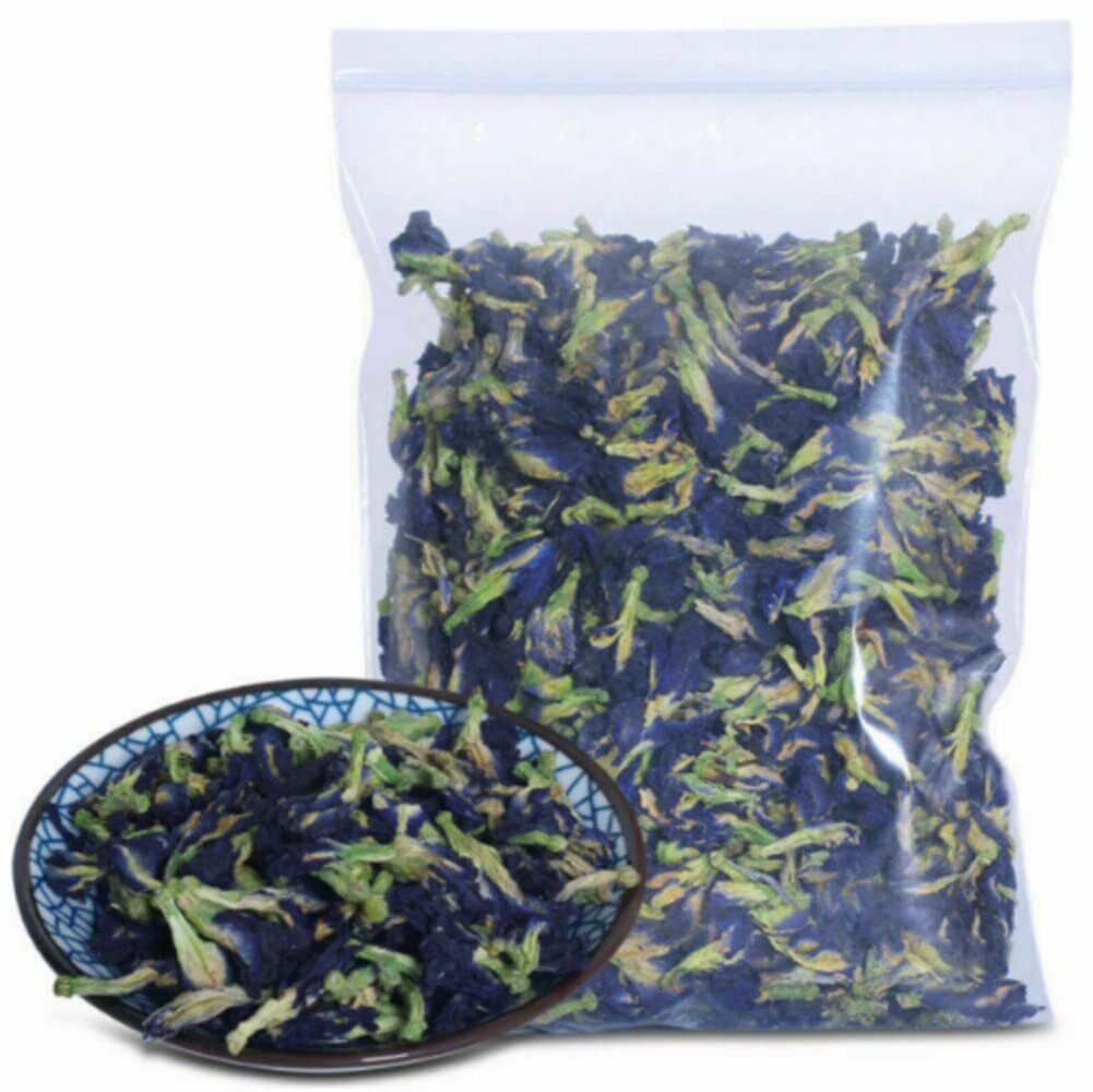 HelloYoung 250 Grams (8.8 Oz) Naturally Produced Blue Butterfly Pea Flowers Dried Flowers
