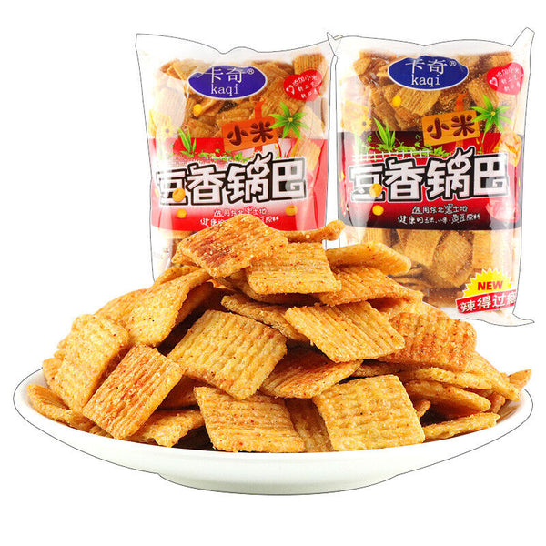 210g*3bags various flavors of Xiaomi bean flavored rice crust snacks 小米豆香锅巴粗粮脆