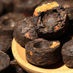 HelloYoung Yunnan Small Puerh Tea Cake Tangerine Peel Pu'er Tea Chinese Puer Black Tea 500g