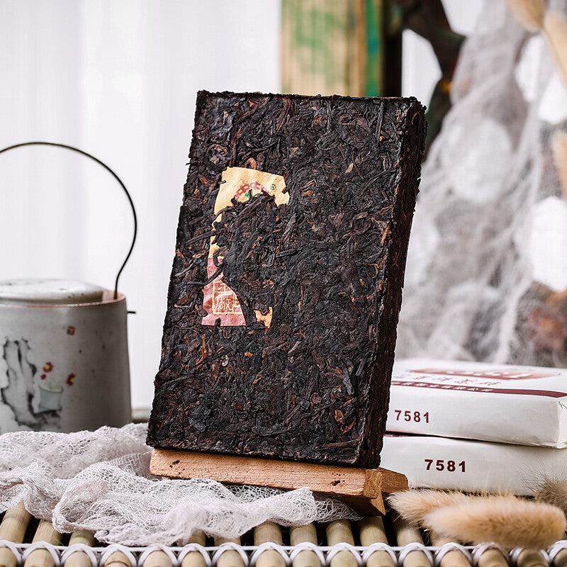 Classic 7581 Pu-erh Tea Brick 250g Aged Ripe Puer Pu'er Brick CHINATEA Brand Main image