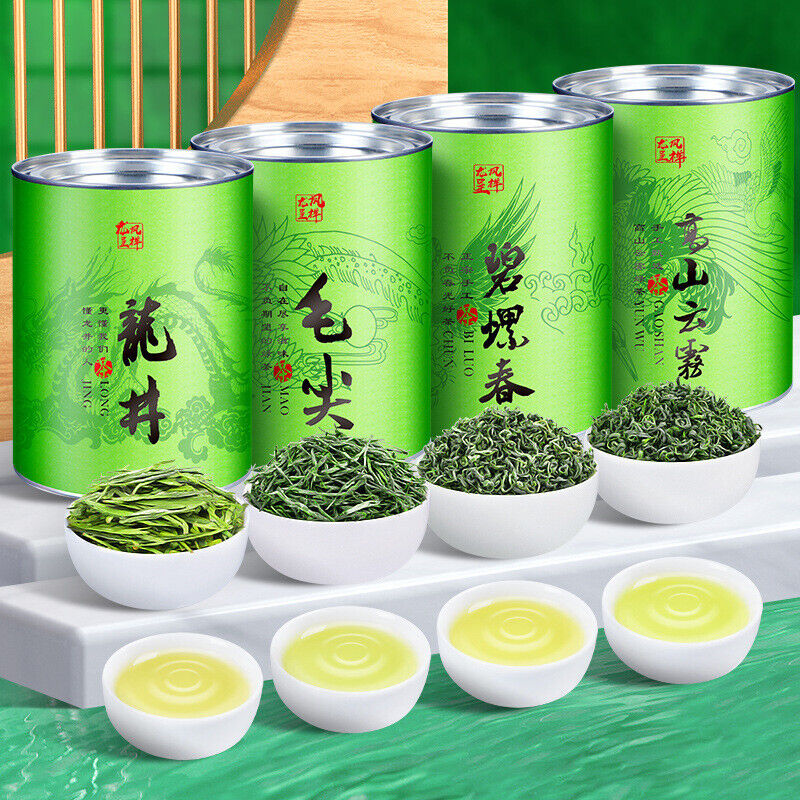 Four Green Teas Longjing Mao Jian Tea Mingqian Biluochun Alpine Yunwu Tea 500g
