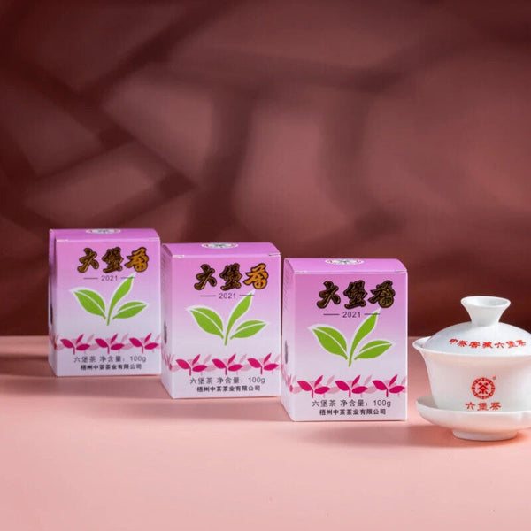 HelloYoung CHINATEA Brand Purple Box Lao Ba Zhong Cha Liu Bao Hei Cha Dark Tea Loose 100g