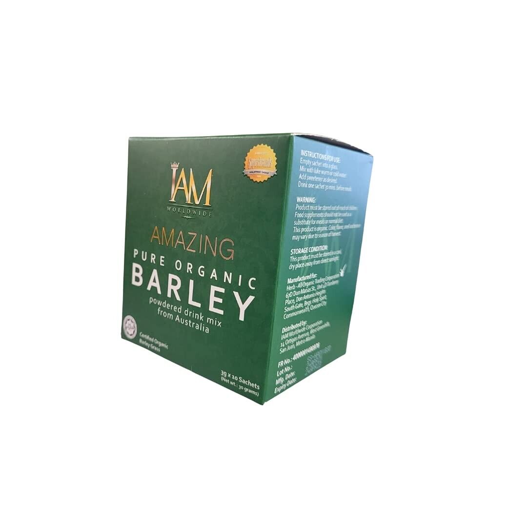 1 Box I AM Worldwide Amazing Pure Organic Barley Powdered Drink Mix 10-Sachets Main image