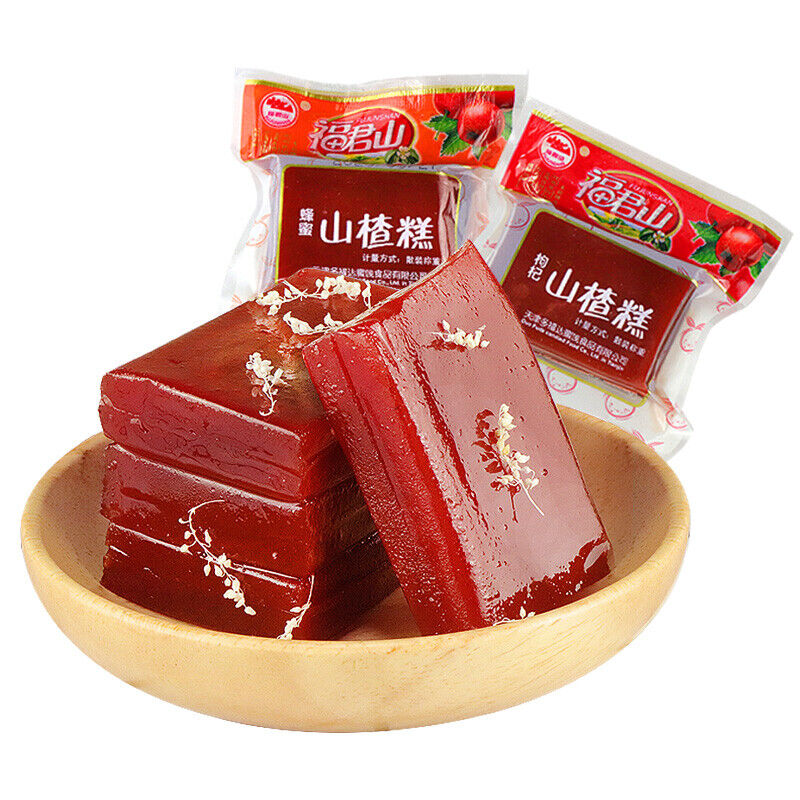 500g Hawthorn Cake Honey Haw rolls sour & sweet Candied chinese Snacks 山楂糕 果丹皮蜜饯