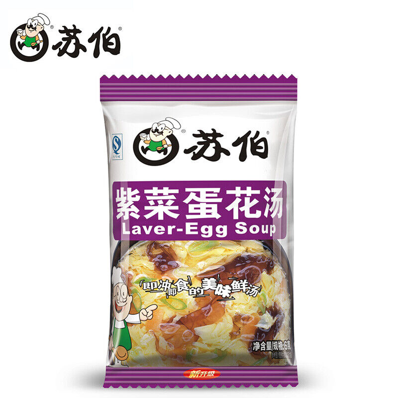 Chinese Instant vegetable Soup Fast Food Laver Egg soup 6g*20bag Chinese Food Main image