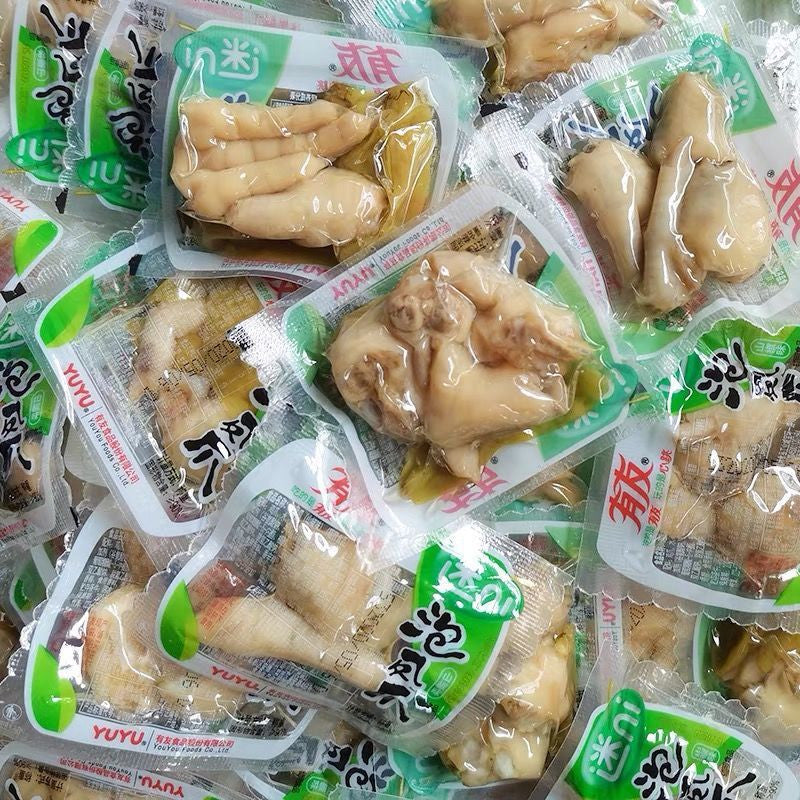 Youyou Chicken Feet Spicy Shanjiao Flavor Chinese Food Snacks 500g 有友泡椒凤爪迷你小包装 Main image