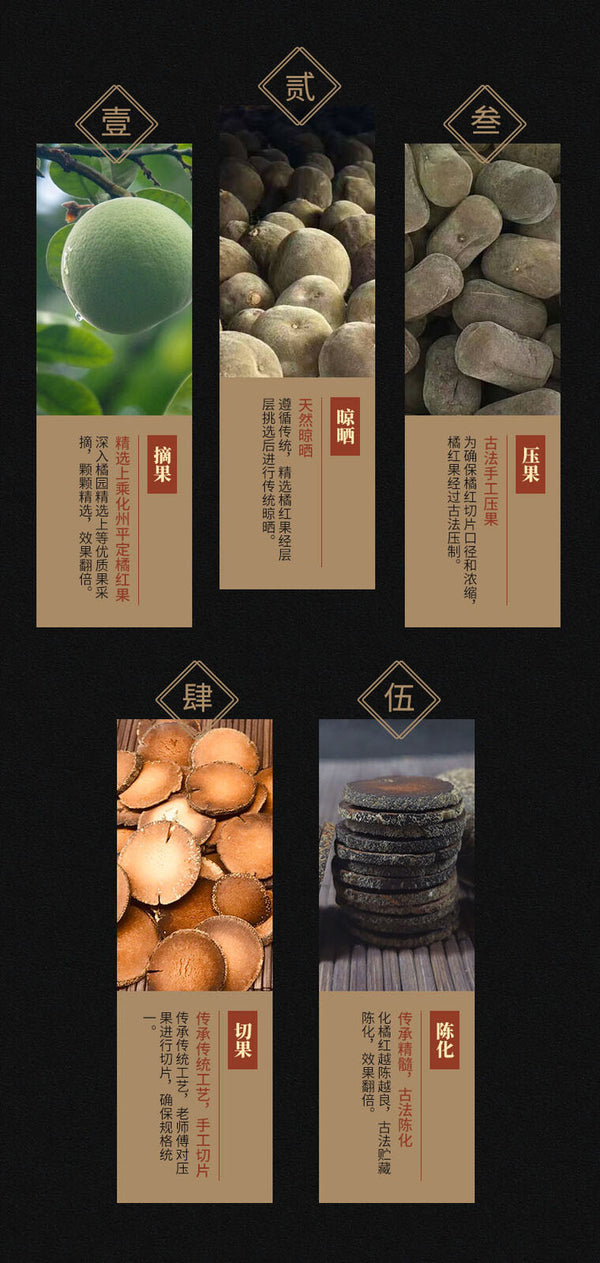 HelloYoung Chinese Hua Zhou Ju Hong Huazhou Orange-red Aging Slices 100g