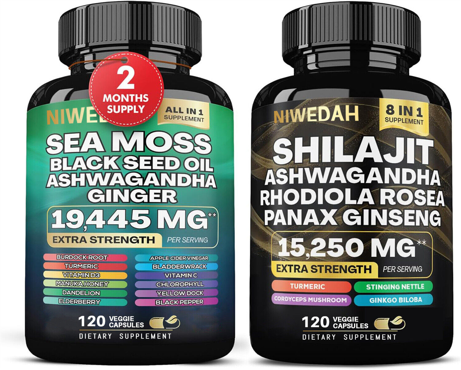 Sea Moss Bundle Black Seed Multivitamin & Shilajit Power Combo USA Main image