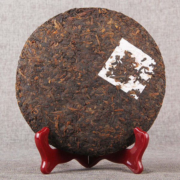 357g Menghai Ripe Puerh Tea Cake Gongbing Pu-erh Cooked Tea Yunnan Old Pu'er Tea