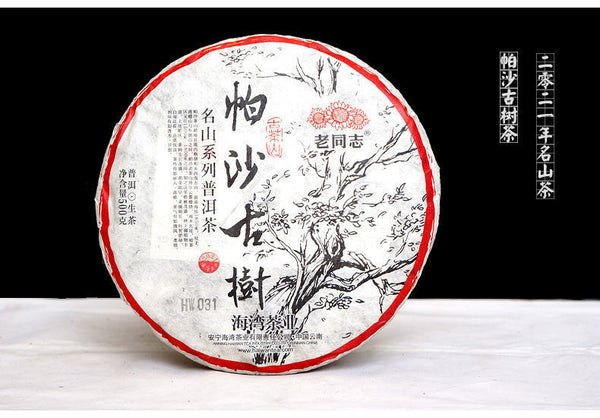 Haiwan Famous Mountain Aged Tree Raw Puer PaSha Gu Shu Old Pu'er Tea 500g