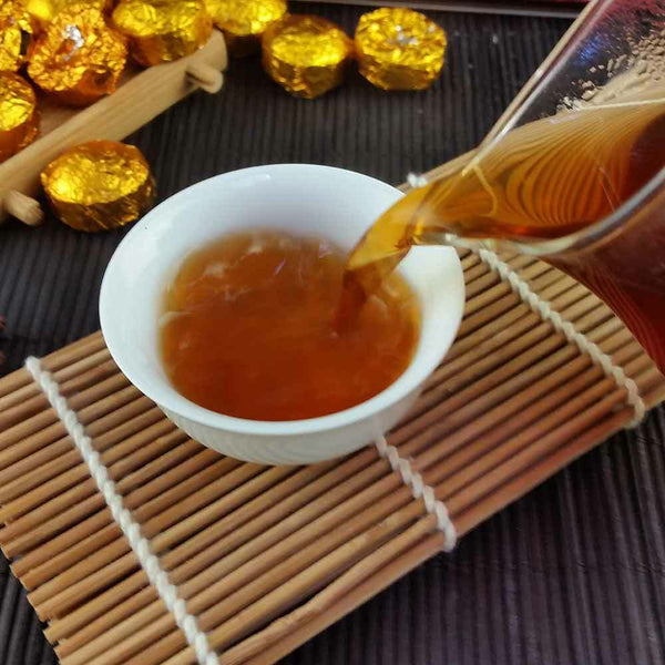 HelloYoung /Mini Puer Ripe Tuocha Gold Tin Foil Packing Shu Pu'er Tea Gift 75g