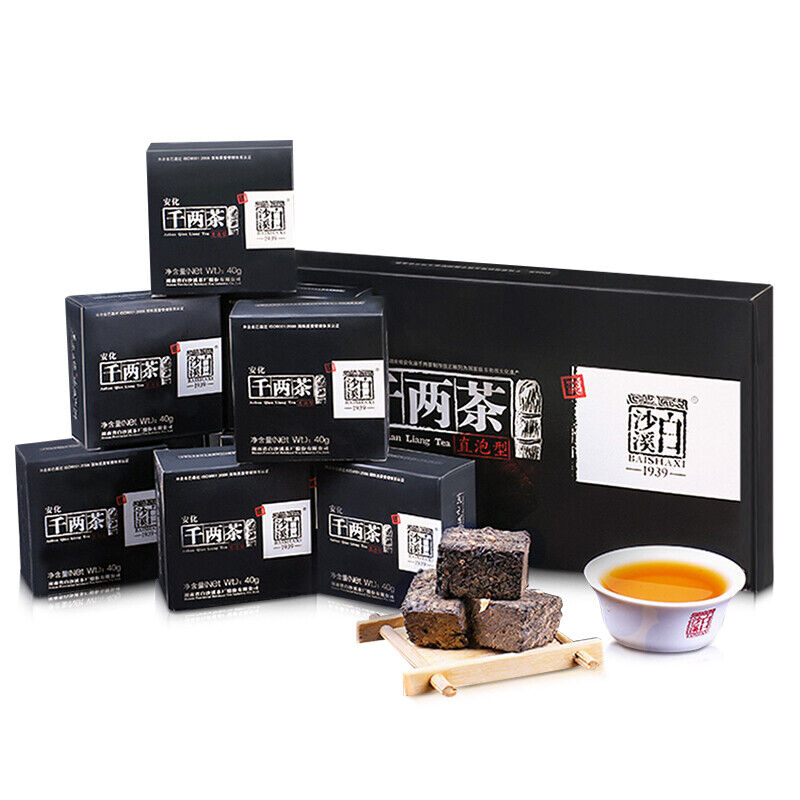 HelloYoung BAISHAXI Brand Ａnhua Qian Liang Tea Cha Hunan Anhua Dark Tea Brick 320g
