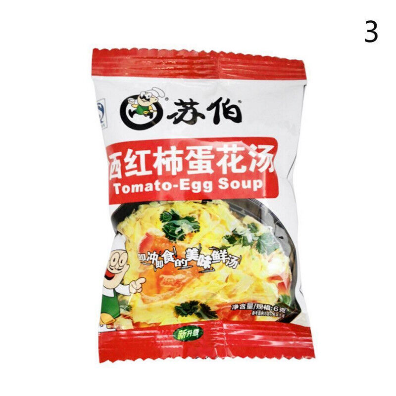 Vegetable Eggs Soup Instant Fast Food Different Tastes Delicious Healthy Food