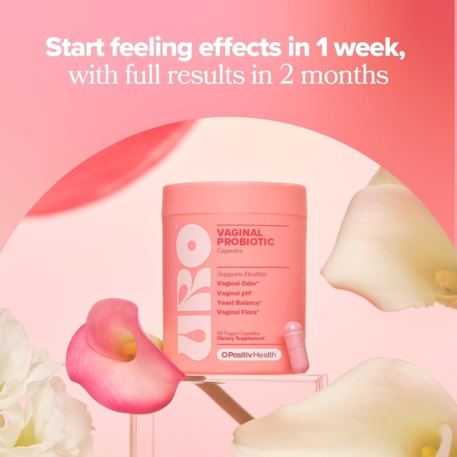 URO Vaginal Probiotics Women pH Balance with Prebiotics & Lactobacillus