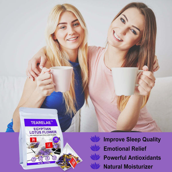HelloYoung TEARELAE - 30 x 1g pcs Egyptian Lotus Flower Pyramid Tea Bags - Lotus Herbal Tea