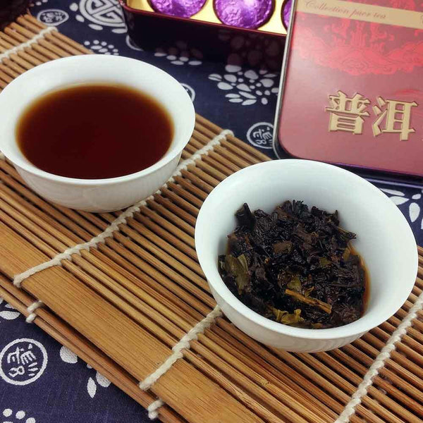 HelloYoung /Jasmine Mini Tuocha Ripe Puer, Delicate Box Pack Shu Puerh Tea 75g