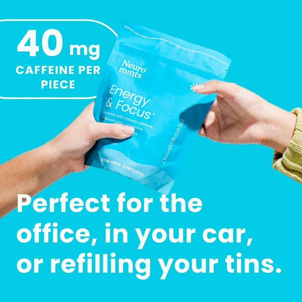 Neuro Mints Nootropic Energy Caffeine Mints | 40mg Caffeine + 60mg L-theanine + Secondary image