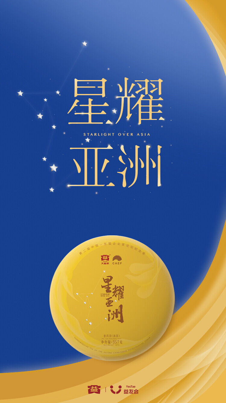 HelloYoung STARLISHT OVER ASIA Yunnan Menghai Dayi Pu Er Tea Ripe PuEr Cake 357g Ripe
