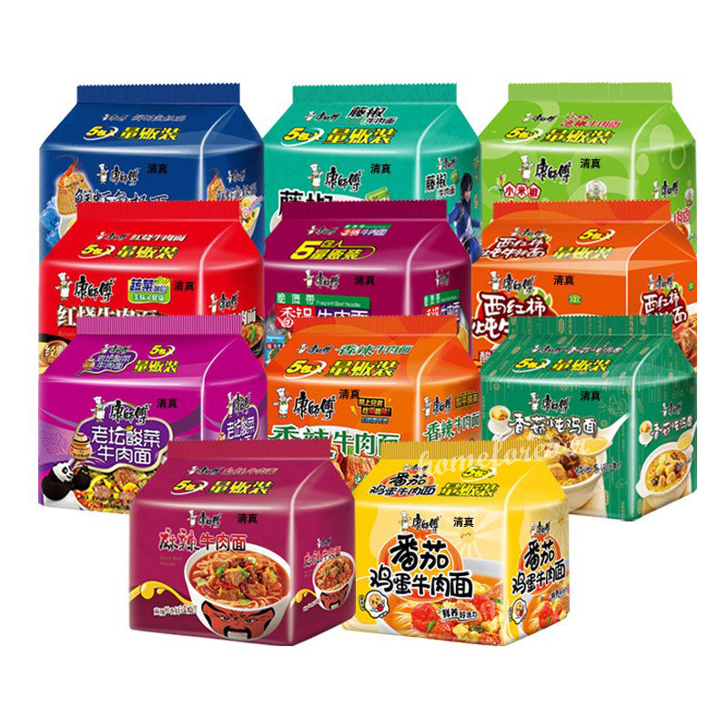 5 Bags Kangshifu Instant Noodles Multi Flavor Muslim Food QINGZHEN 康师傅清真方便面 多种口味