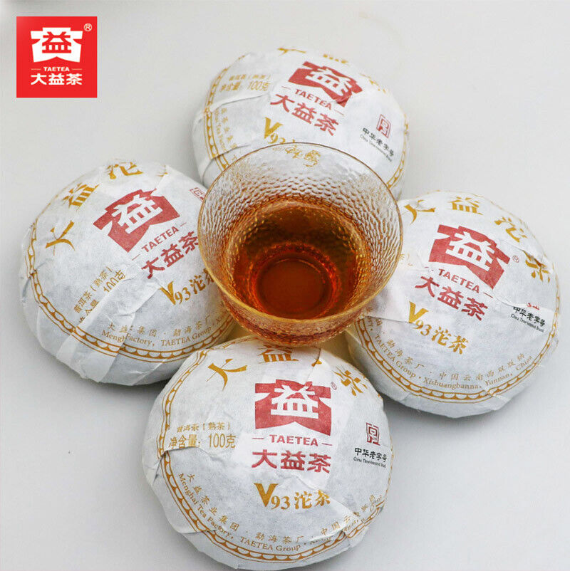 HelloYoung TAETEA Chinese Yunnan Ripe Pu'er Tuo Tea V93 Shu Pu'er Tuocha 100g