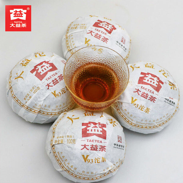 HelloYoung TAETEA Chinese Yunnan Ripe Pu'er Tuo Tea V93 Shu Pu'er Tuocha 100g