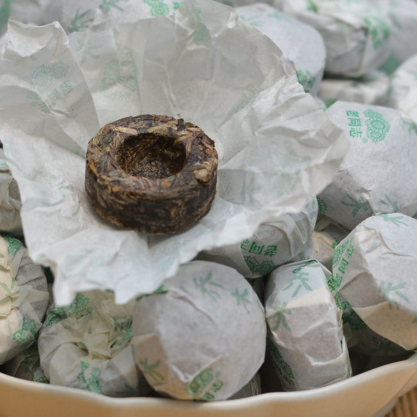 HelloYoung HAIWAN Old Comrade Qiao Mu Tuo Pu-erh Tea Tuo Raw Puer Mini Lao Tong Zhi