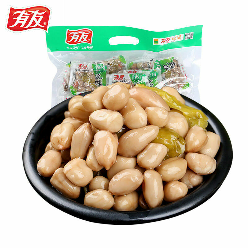 Snacks Chinese Food YUYU Pickled Pepper Peanuts 428g/bag 有友泡椒花生 中国零食小吃迷你小包装花生米 Main image