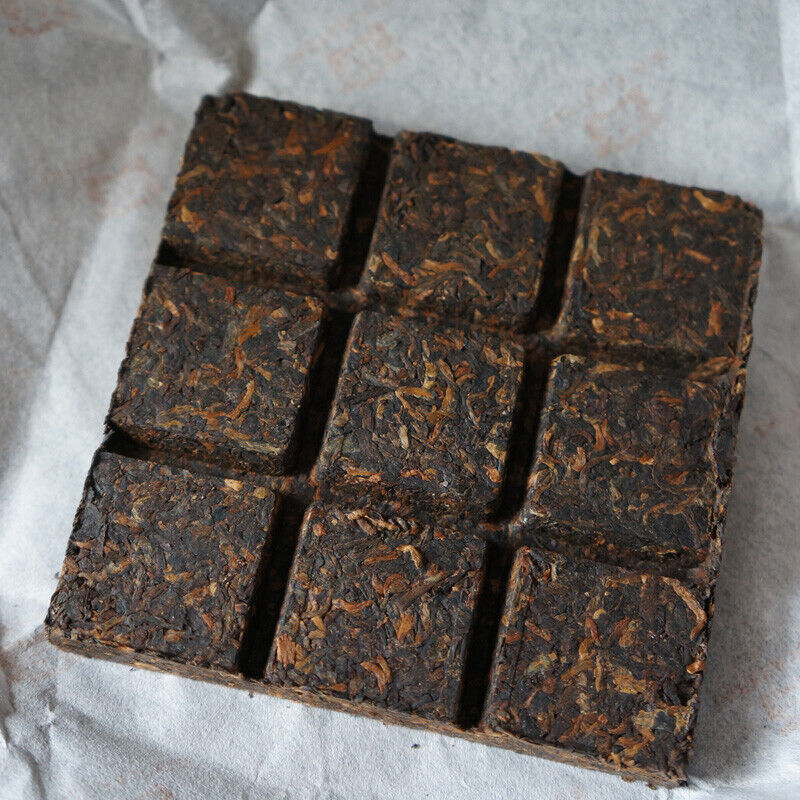 HelloYoung Cubes Amber * Yunnan Menghai Dayi Ripe Puer Pu'er Puerh Tea Brick 60g*4 Box