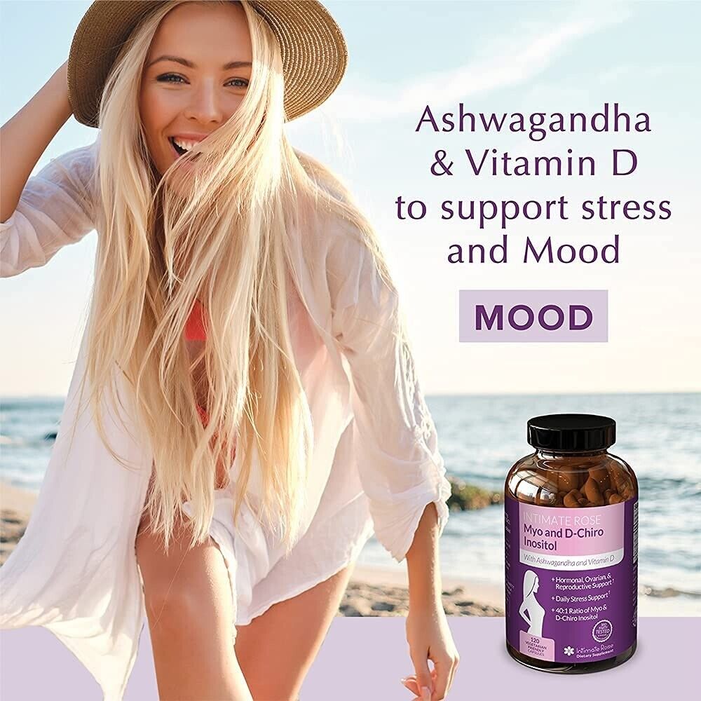 Myo-Inositol Supplement for PCOS with Ashwagandha and Vitamin D - 120 Capsules