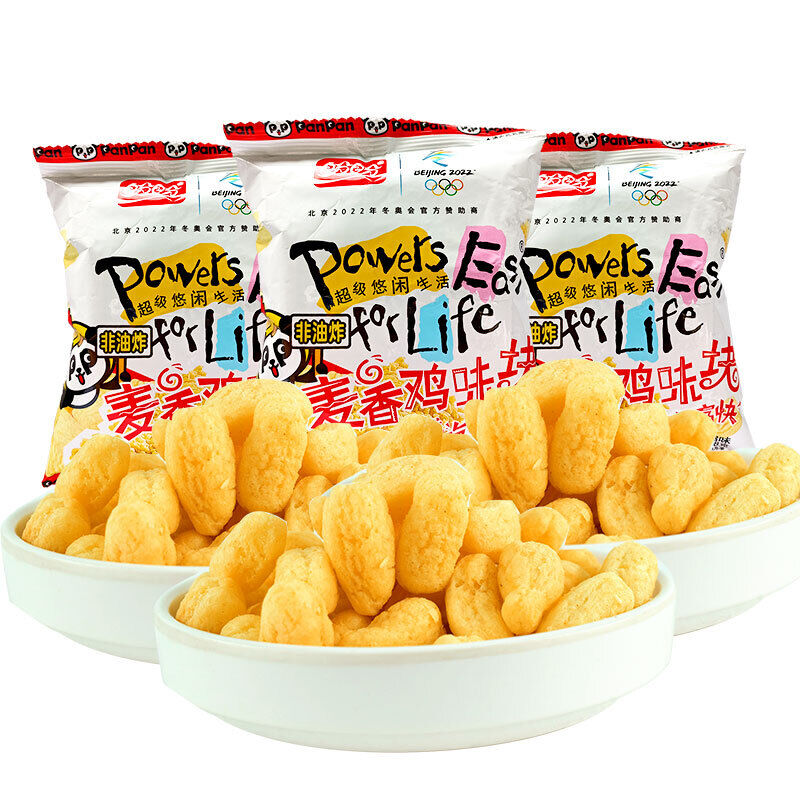 8g*10bags Panpan Wheat flavored chicken chunks McNuggets puffed snack 盼盼麦香鸡味块 Main image