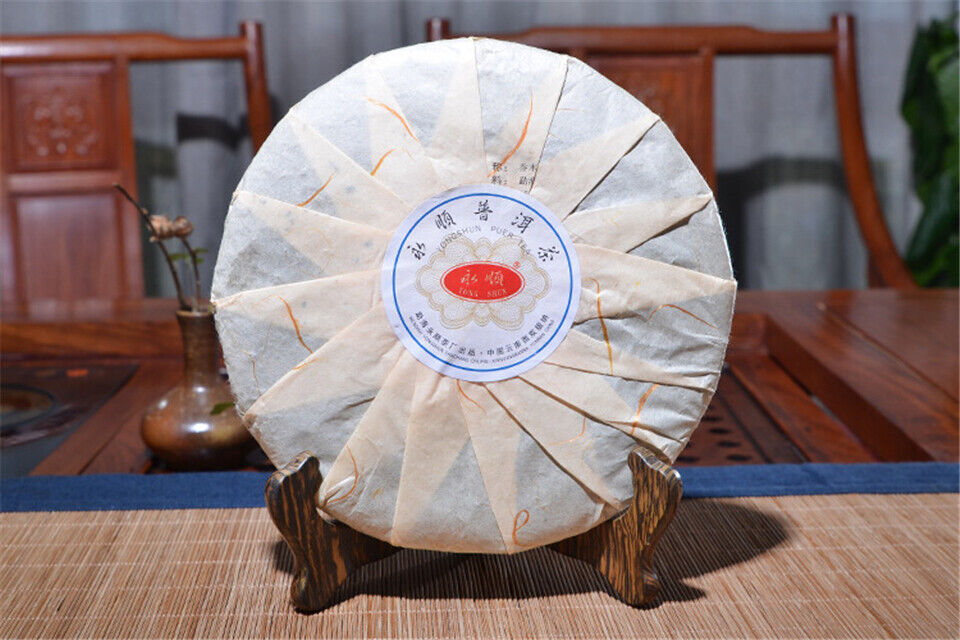 HelloYoung Qiao Mu Jin Zhen * Yunnan Puerh Golden Bud Pu-erh Tea Cake Ripe Puer Shu 357g