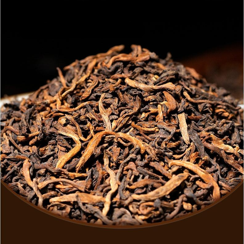 250g Old Tree Ripe Puerh Tea Golden Buds Super Grade Palace Pu-erh Cooked Tea