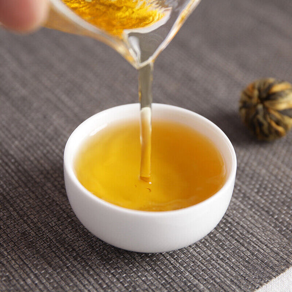 HelloYoung TeaOrganic Dian Hong Blooming Tea Ball Dragon Pearl Handmade Yunnan Black Tea 250g