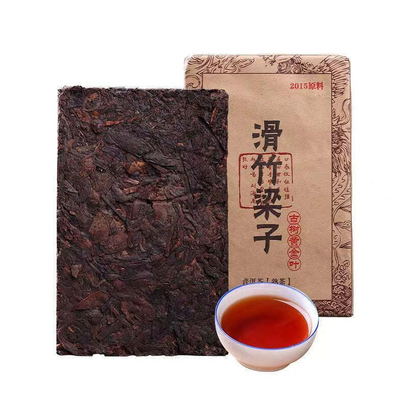 500g Puerh Cooked Tea Brick Huazhuliangzi Pu-erh Ripe Tea Yunnan Pu'er Black Tea Main image