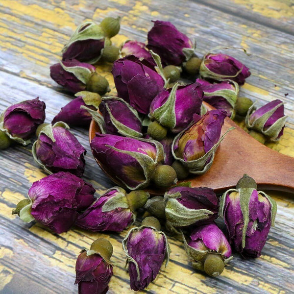 HelloYoung Chinese Tea Purple Rosebud Rose Buds Dried Flower Floral Herbal Tea