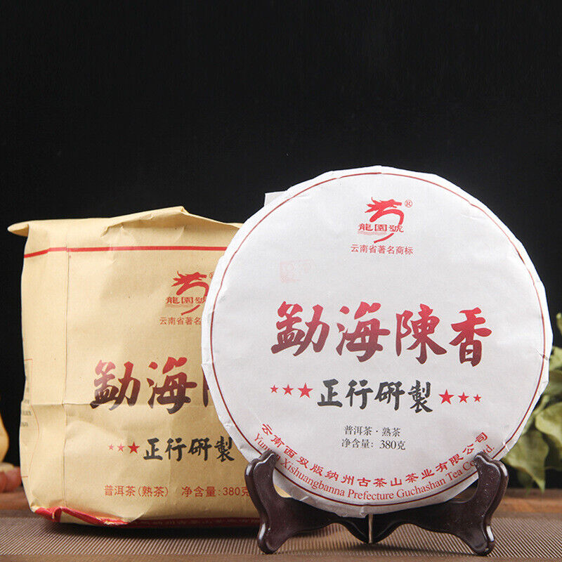 HelloYoung Premium Menghai Chen Xiang Ripe Puer Tea Long Yuan Hao Mellow Old Puer Tea 380g