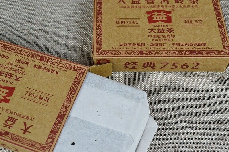 HelloYoung Top Yunnan Menghai 7562 TAETEA Dayi Tea Pu-erh Brick Tea Ripe Puer Tea 250g