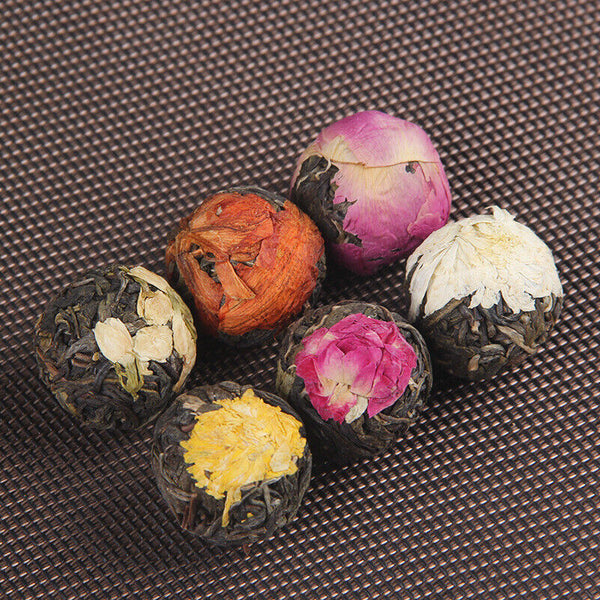 HelloYoung Yunnan Raw Pu'er Scented Tea 120g (18pcs) Dragon Ball Gift Box Jasmine 6 Flavor