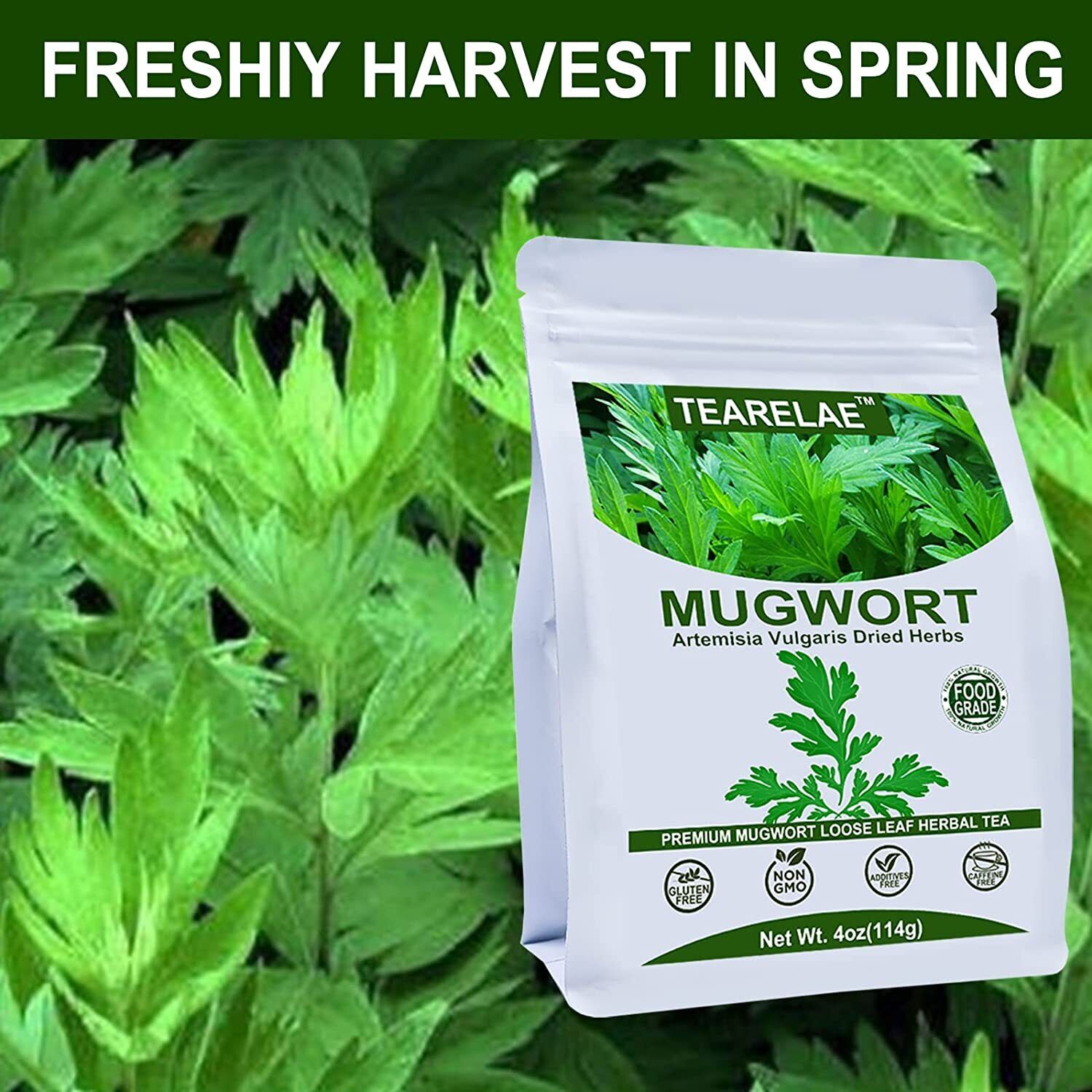 HelloYoung TEARELAE Mugwort Herb Dried Leaves Mugwort Tea - Non-GMO Herbs 114g