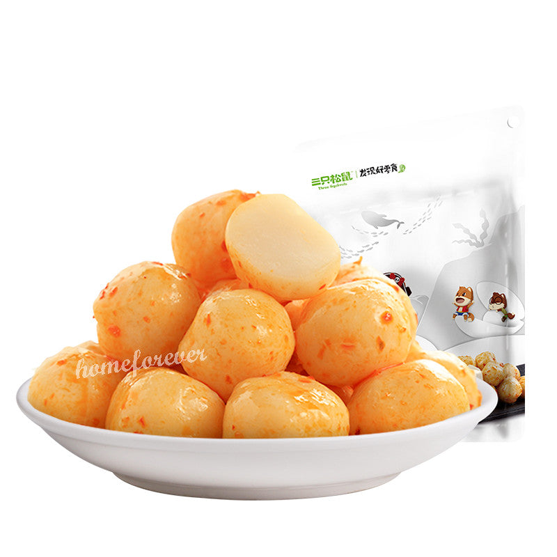 Three Squirrels Fish Ball Snacks Food 120g x 2 Bags Naughty Fish Egg Main image