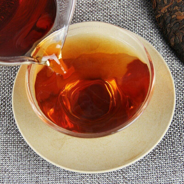 HelloYoung Menghai Qizi Bing Cha Shu Puer Aged Ripe Puer Cake Tribute Pu Erh 357g