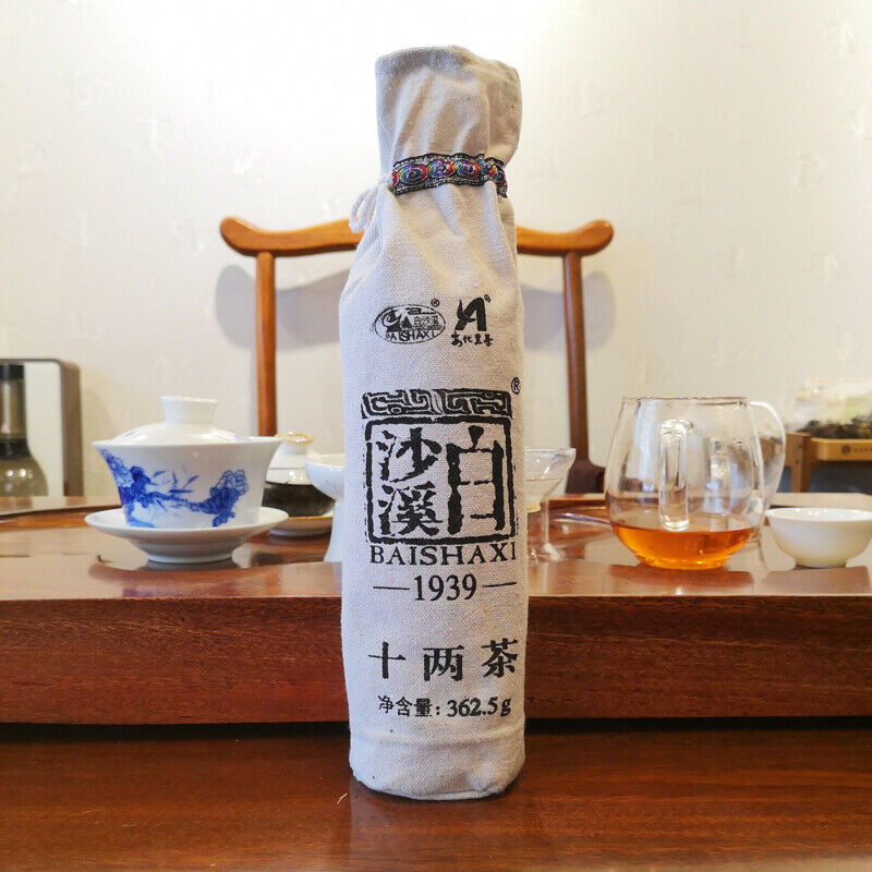 HelloYoung 362.5g Baishaxi Shi Liang Cha Hua Juan Hei Cha Dark Tea Black In Bamboo Basket