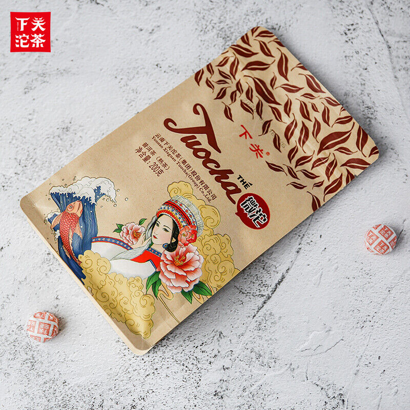 HelloYoung XIAGUAN Brand Wei Tuo Pu-erh Tea Mini Tuo Cha 200g Ripe Puer Tea Shu Tuocha Secondary image