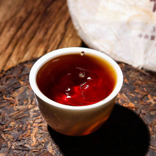 357g Iceland Ripe Puerh Tea Cake Yunnan Bingdao Old Pu-erh Cooked Tea Pu'er Tea